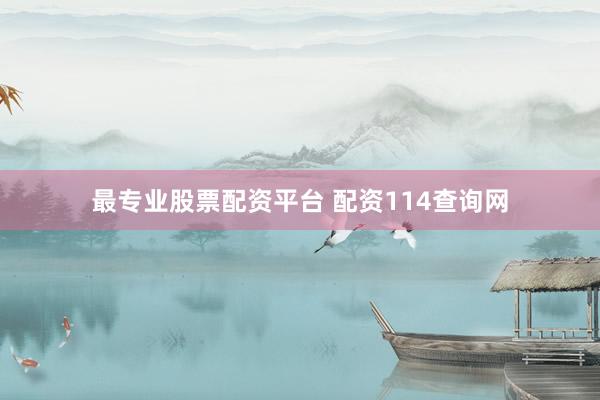 最专业股票配资平台 配资114查询网