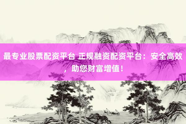 最专业股票配资平台 正规融资配资平台：安全高效，助您财富增值！