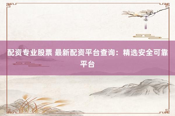 配资专业股票 最新配资平台查询：精选安全可靠平台