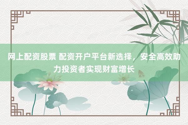 网上配资股票 配资开户平台新选择，安全高效助力投资者实现财富增长