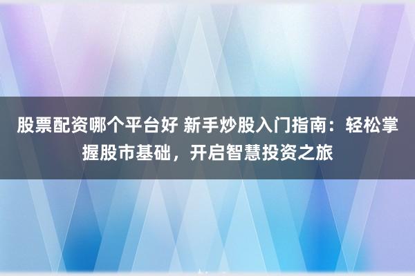 股票配资哪个平台好 新手炒股入门指南：轻松掌握股市基础，开启智慧投资之旅