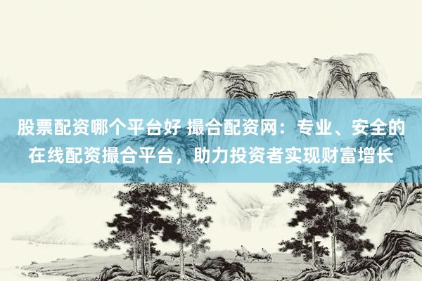 股票配资哪个平台好 撮合配资网：专业、安全的在线配资撮合平台，助力投资者实现财富增长