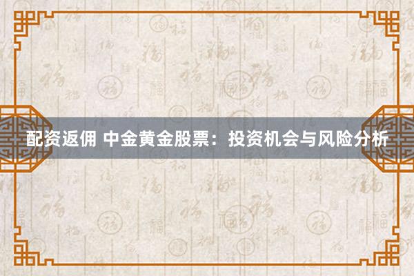 配资返佣 中金黄金股票：投资机会与风险分析