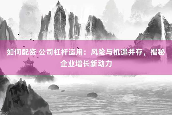 如何配资 公司杠杆运用：风险与机遇并存，揭秘企业增长新动力