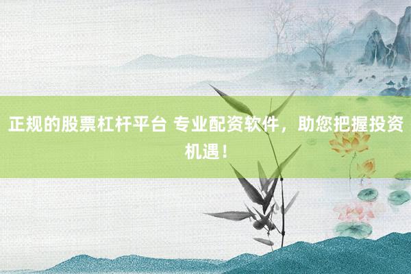 正规的股票杠杆平台 专业配资软件，助您把握投资机遇！