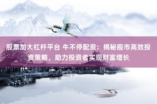 股票加大杠杆平台 牛不停配资：揭秘股市高效投资策略，助力投资者实现财富增长