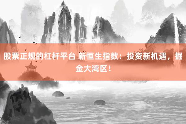 股票正规的杠杆平台 新恒生指数：投资新机遇，掘金大湾区！