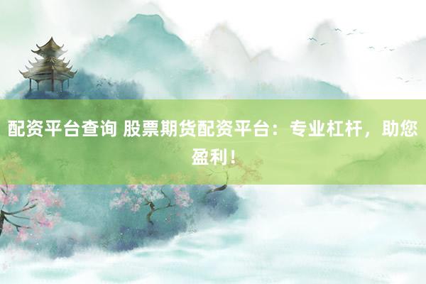 配资平台查询 股票期货配资平台：专业杠杆，助您盈利！