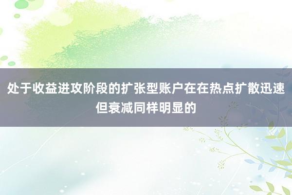 处于收益进攻阶段的扩张型账户在在热点扩散迅速但衰减同样明显的