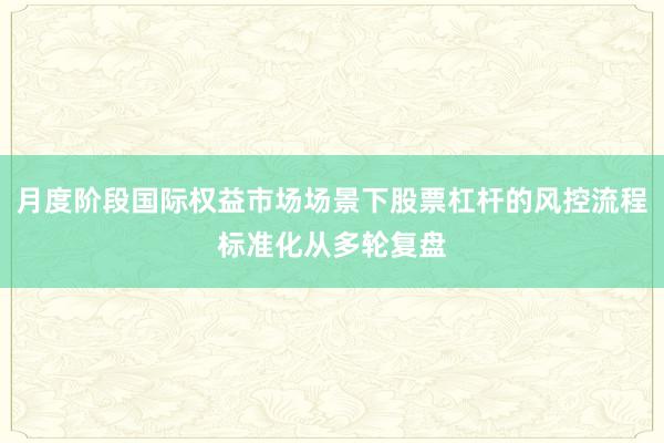 月度阶段国际权益市场场景下股票杠杆的风控流程标准化从多轮复盘
