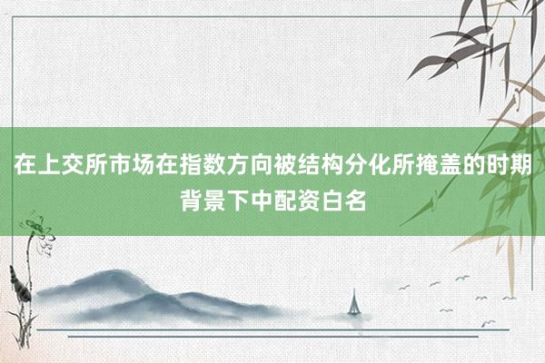 在上交所市场在指数方向被结构分化所掩盖的时期背景下中配资白名
