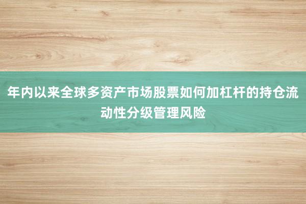 年内以来全球多资产市场股票如何加杠杆的持仓流动性分级管理风险