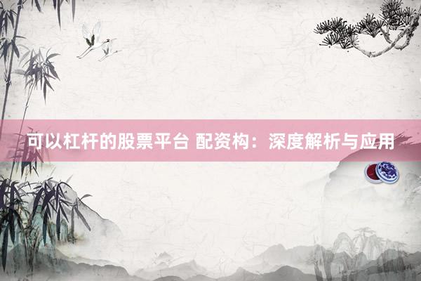 可以杠杆的股票平台 配资构:深度解析与应用