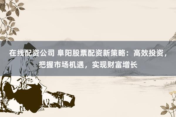 在线配资公司 阜阳股票配资新策略：高效投资，把握市场机遇，实现财富增长